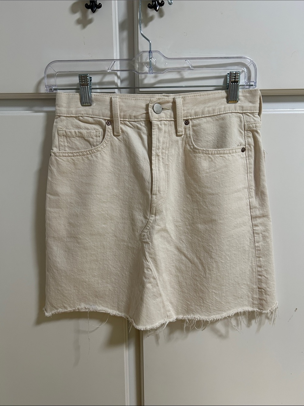 GAP Cream Denim Mini Skirt Boho Streetwear 2